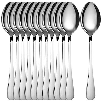 Dessertlöffel 12 Stück, Kleine Löffel Edelstahl Besteck Set 12 Personen,Größe