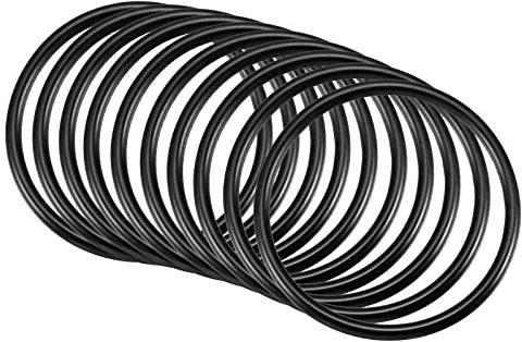 QUARKZMAN 50mm x 44mm x 3mm Nitrile Caoutchouc Joints toriques x 10 Pièces Rond Joint Rondelle pour Robinet Plomberie Réparation Étanchéité Connexion [Noir]