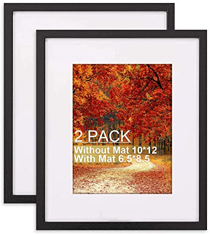 wyewye 25 x 30 cm Bilderrahmen, 2 Stück, Holz-Bilderrahmen für Wand-Tischplatte, Posterrahmen mit elegantem, klassischem Design, perfekt zum Verschenken Schwarz