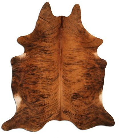 Livorio Premium Kuhfell Teppich - medium Brindle - einmaliges Naturprodukt aus Südamerika | Rinderfell | Echtfell