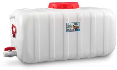 JIESOO Serbatoio Stoccaggio dell'Acqua Plastica Esterni Contenitori Stoccaggio dell'Acqua Potabile Domestico Contenitore Barile d'Acqua Emergenza con Valvola Intercettazione(48L)