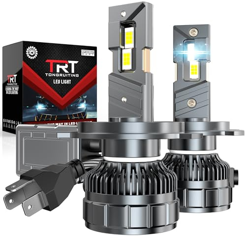 Tongruiting H4 LED Lampadina, 32000LM 130W Auto H4 LED Kit Di Conversione Faro, Luce Bianca 6000K Lampadine Per Fari, Faro Con Doppio Strato Di Raffreddamento Tubo Di Rame Kit Lampadina 12V (2Pcs)
