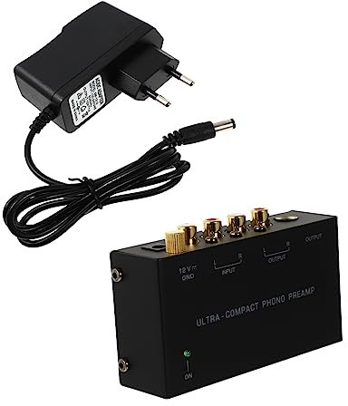 Veemoon Preamplificatore Phono Per Giradischi Preamplificatore Stereo Per Fonografo Basso Rumore Convertitore Segnale Audio Compatto e Portatile