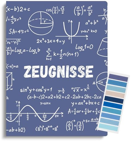 BBTO Cartella Portadocumenti A4 con 30 Tasche Cartella con Tasche Trasparenti Raccoglitore Documenti Espandibile con Segnalibri Adesivi Cartella Porta-Certificati(Blu,Formula Didattica)
