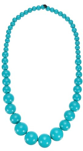 sourcing map Chunky Beaded Necklace, Round Wooden Beaded Necklace Big Ball Bead Collar Necklaces for Women Men Handmade Jewelry Trendy Accessories, Sky Blue
