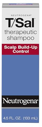 Neutrogena T/Sal Therapeutic Dandruff Shampoo, Scalp Build-Up Control, 3% Salicylic Acid,Psoriasis Treatment, Seborrheic Dermatitis Shampoo, Clears Flakes, Fragrance Free, 4.5 fl oz
