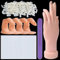 Kalolary Nail Hand Praxis für Acrylnägel, Maniküre Praxis Hand & Finger Biegbare Maniküre Hand mit 500 Stück Falsche Nagelspitzen, Nagel Tacky Putty & Nagelfeile für Nail Art Training Tools (Natural)