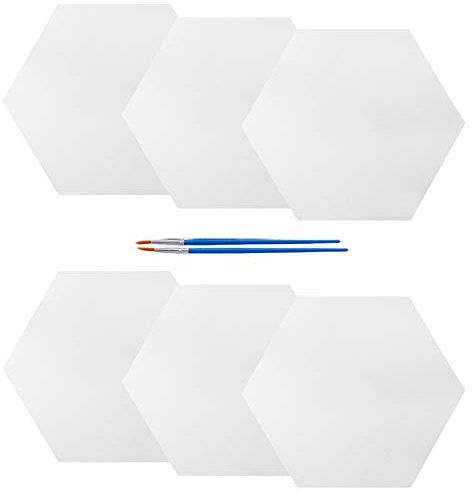nbeads 8 Stück DIY Painting Kit, 6 Stk. Baumwolle Leinwand Panele Und 2 Stk. Pinselstifte Zum Malen von Bastelzeichnungen