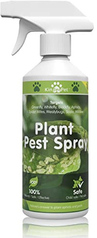 KinderPet® Natural Organic Plant Spray, Flowers, Fruit, Vegetables, Pest Bug Control, Greenfly, Blackfly, Aphids, Whitefly, Spider Mites, Mealybugs, Scale, Mildew, Indoors Outdoors Gardening 500ml