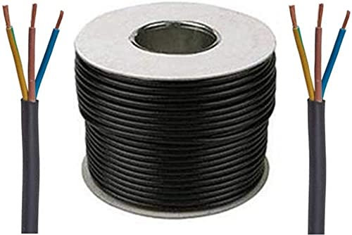 3 Core Round Black Flex Flexible Cable 3183Y 1.5 mm - Cut to Size (1 Metre)