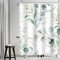 Duschvorhang Grün, Uiiooazy Duschvorhang Eukalyptus 180x220cm Blau Blätter Weiß Blumen Pflanzen Duschvorhänge Anti Schimmel Wasserdicht Polyester Stoff Waschbar Bad Vorhang mit 12 Haken für Badezimmer