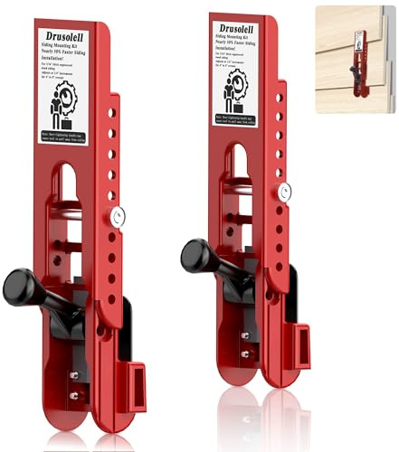 Siding Installation Tools, Siding Mounting Kit, Compatible with 5/16-Inch Fiber Cement, Lap Side Gauge/Clamps with Adjustable Reveals (Red)