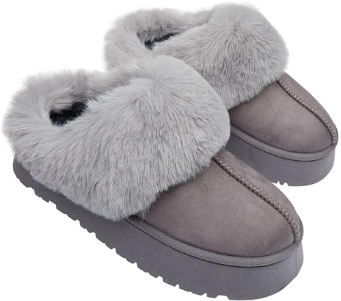 CityComfort Zapatillas de Estar en Casa Mujer y Adolescente con Suela Antideslizante (Gris, 38 EU)