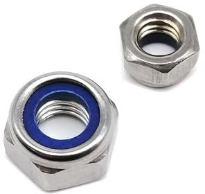 2/5/10 Uds rosca fina DIN985 M5 M6 M8 M10 M12 M14 M16 304 A2-70 acero inoxidable hexagonal Nylock contratuerca inserto de nailon tuerca autoblocante(5pcs M10 pitch 1.25)