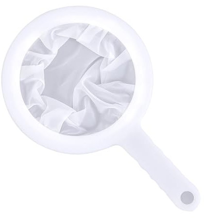 White Plastic Mesh Strainer, Ultra-Fine Nylon Mesh Sieve with Handle (100/200/400 Mesh), Food Grade PP Strainer for SOYA Milk/Juice/Coffee/Tea and Other Liquid (400 Mesh)