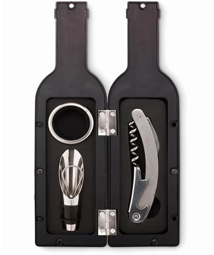 Coffret cadeau décapsuleur de vin de luxe - Avec fermeture magnétique dans les bouteilles de vin - Tire-bouchon - Couteau de sommelier - Anneau anti-goutte et bec verseur - Décoration pour la maison