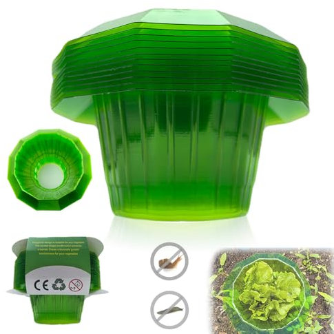 PASLFC Schneckenkragen,22 Stück Schneckenring,Schneckenabwehr Ohne Chemie,Schneckenkragen aus Plastik,Schneckenschutzkragen,Schneckenstopp,Schneckenschutzring für Ihre Salatpflanzen und Kohl