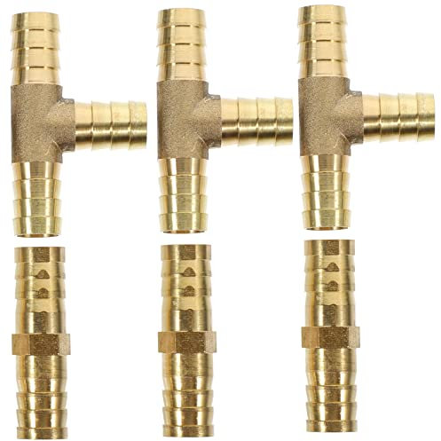 LIGIGWASH 1 Satz Rohrverbinder Schlauch T-Kupplung Duschventil Adapter Schwimmbad druckluftanschluss wasserleitung verbinder gerade Kupplung Quetschfittings aus Messing crimpen Kupfer Golden