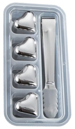 Piedras de Whisky de Metal | Juego de Piedras frías de Whisky Reutilizables | de refrigeración en Forma de corazón de Alto Contenido