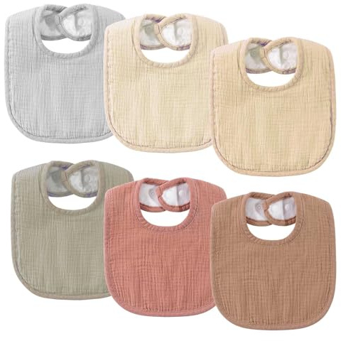 SLOSH Bavoirs Bébé Naissance Nouveau Né Bebe Coton Doux Absorbant Respirent Nourrissons Unisex Garçons Filles (Multicolors)