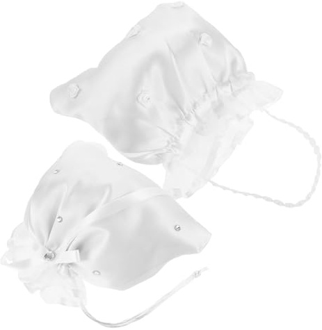 AKOOSY 2 St Brudväska för Kvinnor Elegant Brudhandväska med Floral Design Hållbar Bröllopspåse för Brud och Tärnor Lätt Bachelorette Clutch för Fest och Ceremoni