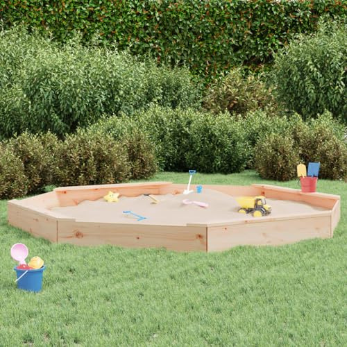 Generico Sabbiera con Sedute Ottagonale in Legno Massello di Pino,Giochi e Giocattoli,Attrezzatura Gioco per Esterni,Sabbiere-825023