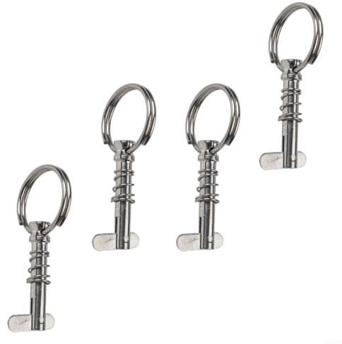- Pasadores de resorte de acero inoxidable 316 con banda y anillo de tracción para toldos de barco, duraderos y seguros para entornos marinos, fácil montaje, juego de 4 piezas para diversos tipos de