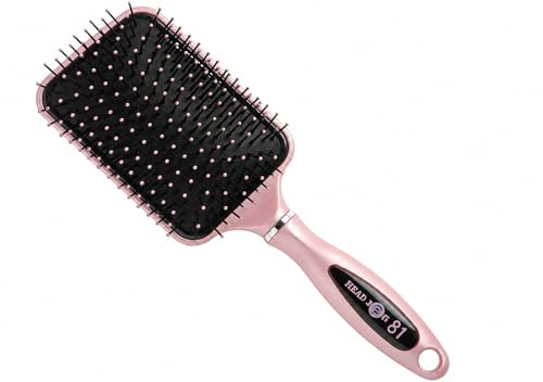 Head Jog Paddle Brush Detangler With Ionic Bristle Pins For Wet & Dry Hair