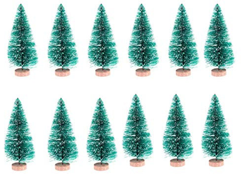 NUOBESTY 24 StüCke Mini Weihnachten Baum Modelle KüNstliche Miniatur Dekorative Weihnachten BäUme FüR Party Tisch Micro Landschaft Ornamente