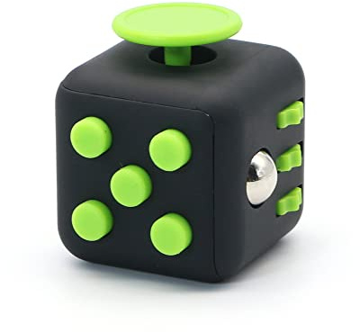 Appash Fidget Cube Stress Anxiety Pressure Relieving Toy Great for Adults and Children[Gift Idea][Relaxing Toy][Stress Reliever][Soft Material] (Black & Green)