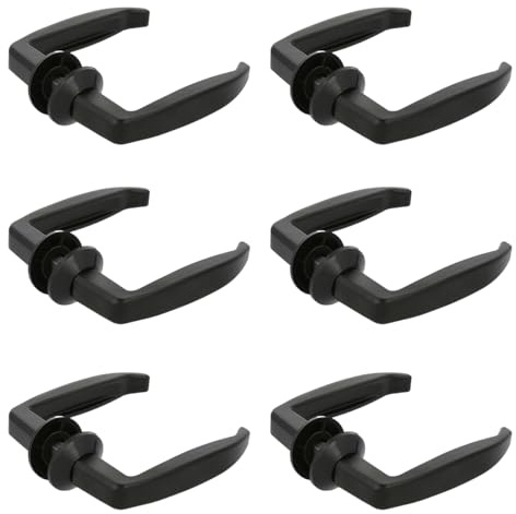 Amig - Pack de 6 Juegos de Manillas de Aluminio - Medidas Manija 105 x 45 mm - Grosor de la Puerta 35-45 mm - Roseta de Ø35 mm - Negro - Ideal para Puertas de Paso - Exterior e Interior