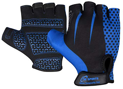 3S Sports Kids Boy's Girl's Cycling Gloves Padded Half Finger Glove Fingerless Sportswear Mitten for Cycling Skating Biking Running Ridding Outdoor Sport