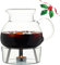 Wrenbury Mulled Wine Warmer Pot Set 1.5L Great for Punch and Cider - Heat Resistant Borosilicate Glass Mulled Wine Decanter Jug Urn - Warmer Stand Heater