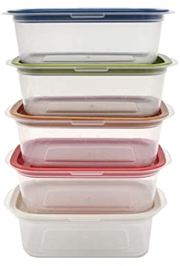 5Pcs Food Storage Containers, Freezer Storage Boxes, Stackable & Airtight Food Storage Container Set with Lids for Kitchen, Pantry, Microwavable and Dishwasher Safe, Leak-Proof(multi)