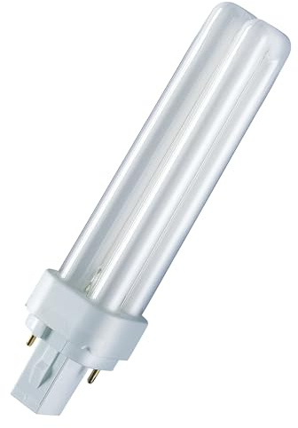 Osram 10er Pack Kompaktleuchtstofflampe Dulux D 18 Watt 840 4000 Kelvin neutralweiß/kaltweiß G24d-2 2 Pin | Lumilux Cool White