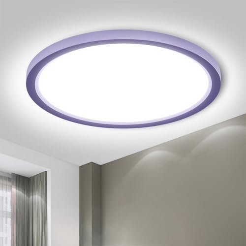 LQWELL® Lámpara de Techo LED Lámpara de Techo, IP44 Lámpara de Baño Impermeable Redonda Plana 18W 6000K 1600LM Delgada para Sala de Estar Baño Dormitorio Cocina Pasillo Sótano Oficina, 220 * 24mm