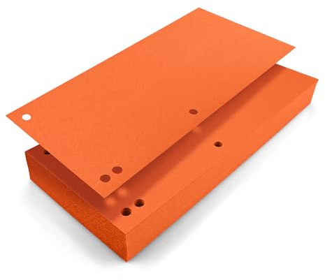 Netuno 100 intercalaires pour classeurs 240x105mm 190g/m² intercalaires en carton orange bandes de séparation en carton perforés 4 trous trier les classeurs onglets colorés séparateur classeur