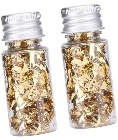 Feuille D'or Comestible, Papier D'aluminium Décoratif en Bouteille Multifonction 2 Pièces pour L'artisanat de Décoration de Desserts Alimentaires
