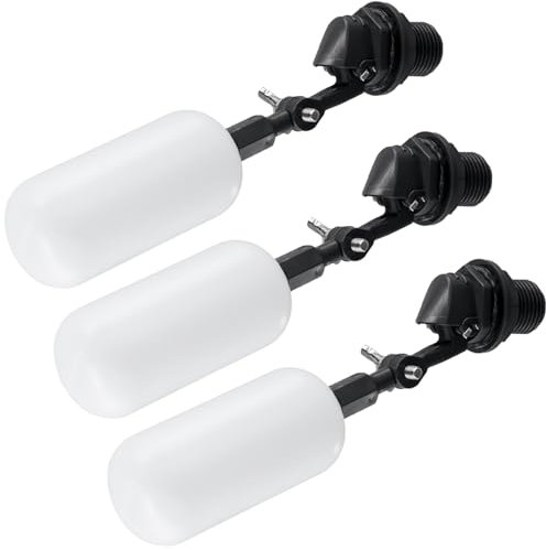 QWORK® 3 Stück 1/2 Schwimmerventil, Kunststoff Einstellbares automatisches Wasserstandsregelventil für Tanks, Teiche und Hydrokultursysteme