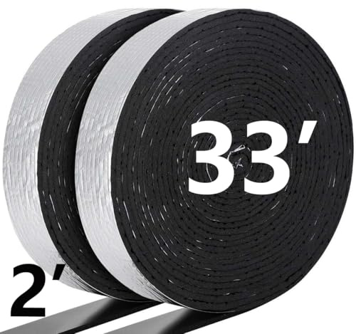 HZCGJMY 2Pcs Pipe Insulation Wrap 2 Wide X 33 Ft Water Pipe Foam Insulation Tape Self Adhesive Aluminum Foil Insulation Wrap for Outdoor Winter Cold Hot Water Pipes