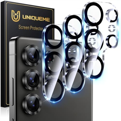 UniqueMe für Samsung Galaxy S25 Ultra Kameraschutz - [Kratzfest, Stabil] Ultra-Klar 9H Härte Kameraschutz für Samsung S25 Ultra Kamera Schutz [3 Stück] - HD Transparent