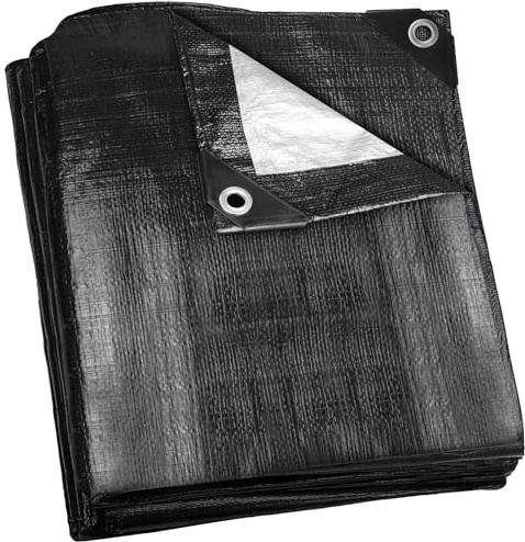 Bâche imperméable et robuste 140 g/m² avec œillets renforcés, résistant aux intempéries, à la neige, à la poussière et aux UV, pour tapis de sol, camping, meubles de jardin, piscine, chantier de