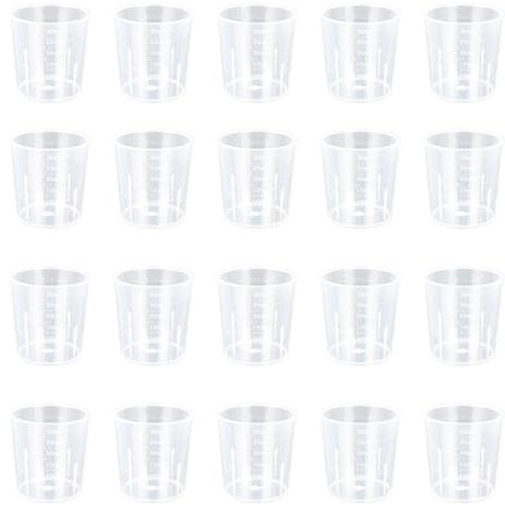 20 misurini piccoli da 30 ml, in plastica, in plastica, misurino di precisione con bilancia, aiuto dosatore per detersivi, cucina, laboratorio, cucina, misurino