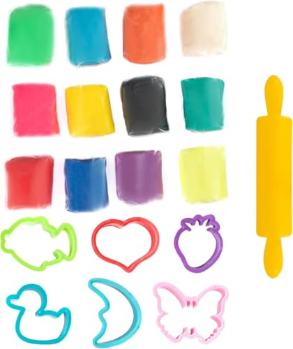 Knete ab 2 jahre ungiftig 0,6 kg/ 12 Stück mit Spielknete Zubehör Soft Bio Kinderknete Set Knetmasse für Kinder und Kleinekind ab 3 Jahre (new)