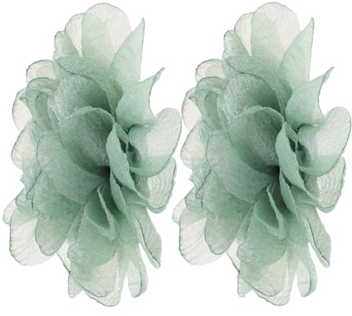 Ciieeo Detachable Flower Shoe Clips for Women Elegant Fabric Shoe Accessories Decorative Buckles for High Heels Wedding and Party Decoration Charms 2 Pieces