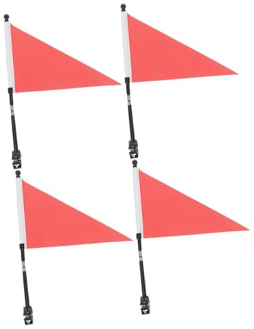 BESPORTBLE Bike Handlebar Flags Set of 4 ’s Bicycle Safety Flags with Triangle Pennants for Mountain Bikes and Tricycles for Outdoor Riding