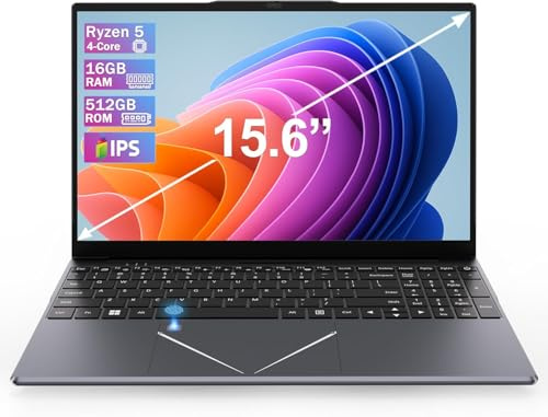 Ordenador portátil de 15,6 FHD IPS, Ryzen 5 3500U, 16GB RAM, 512GB SSD, RJ45, WiFi 2.4/5GHz, Bluetooth, teclado AZERTY con película de silicona, para oficina, estudio, juegos ligeros y uso diario