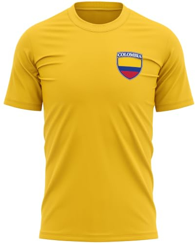 Columbia Mens T Shirt - Retro Colombiana Badge Pocket Tee Football Fan Tshirt World Supporter