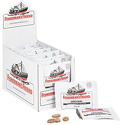 Fisherman’s Friend Original Extra Strong Lozenges, Menthol & Eucalyptus Throat Lozenges, Pack of 24