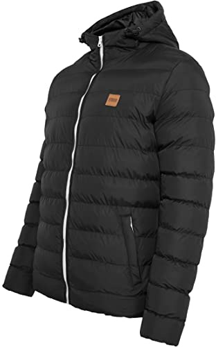 URBAN CLASSICS Chaqueta de invierno con capucha para hombre, cálida y acolchada, cortaviento de material sintético, plumón apto para entretiempo